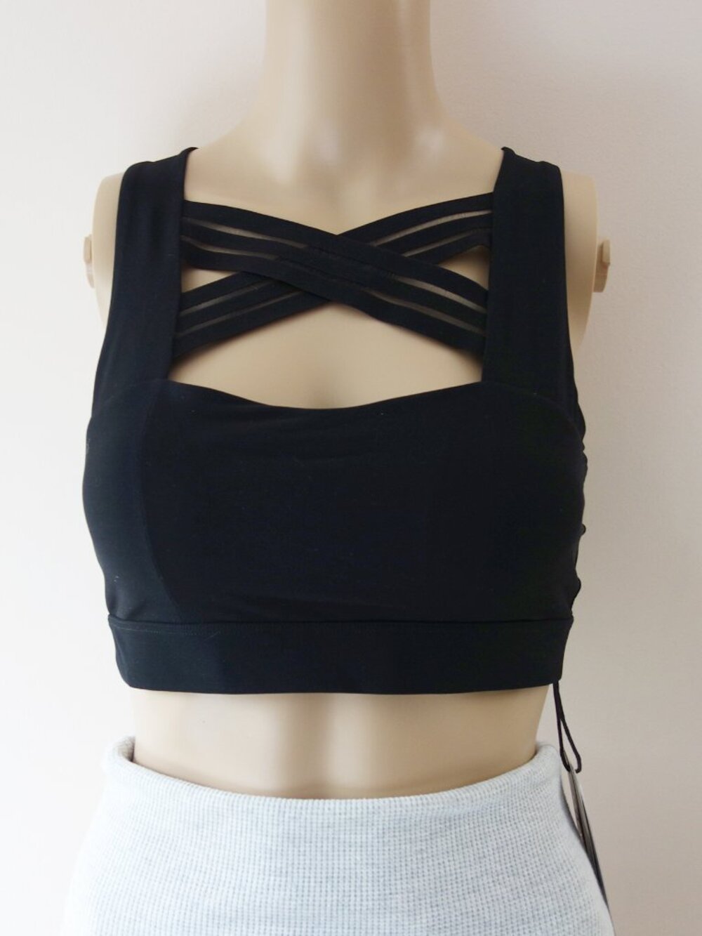 Jelenew Cycling Air Lift Cross Front & Back Sports Bra Black Athleisure (S) NWT!